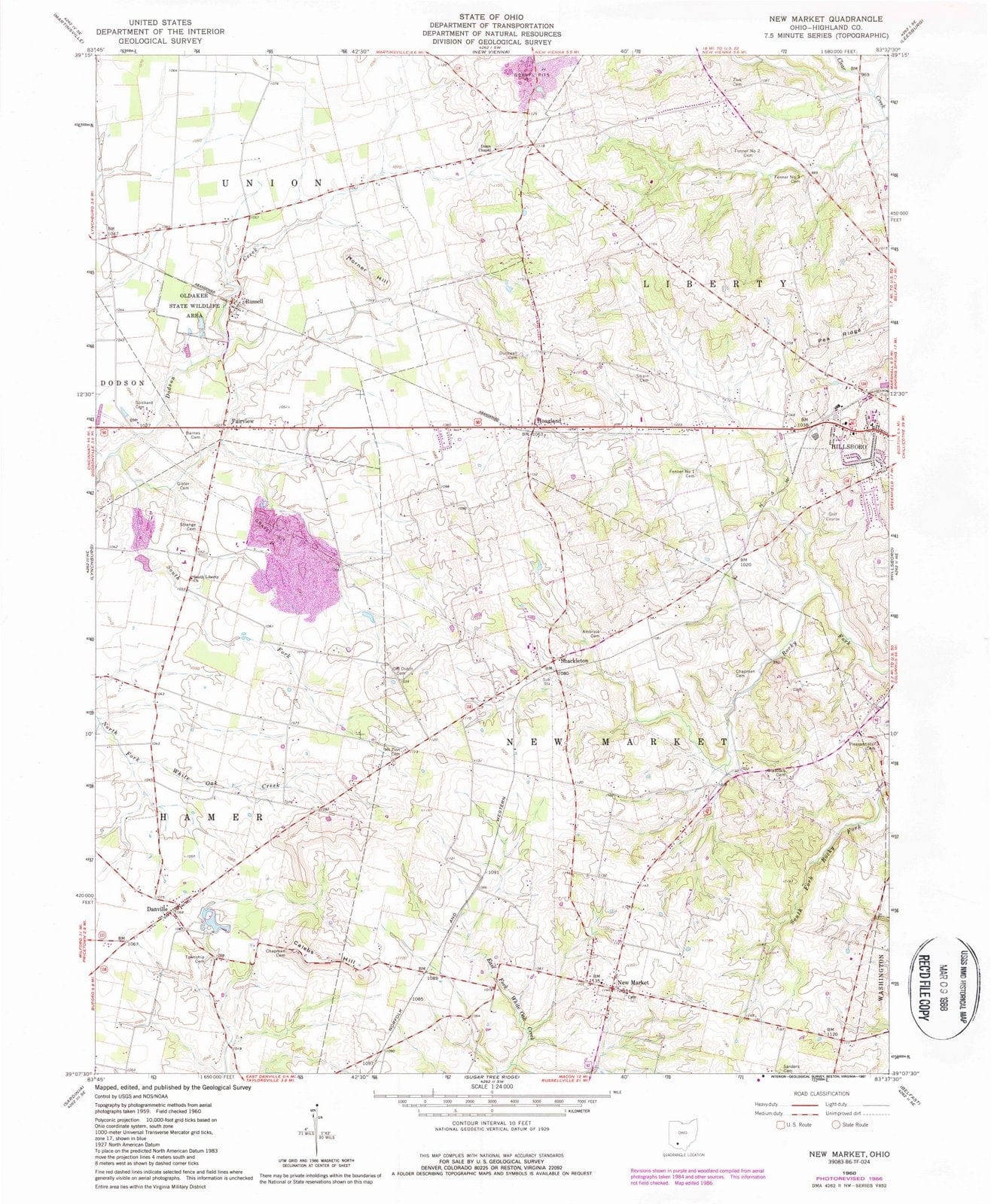 1960 New Market, OH - Ohio - USGS Topographic Map