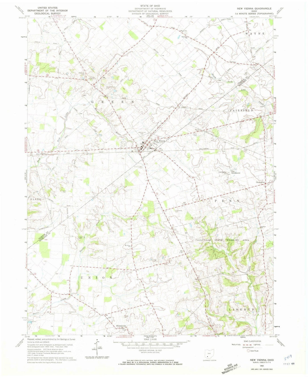 1960 New Vienna, OH - Ohio - USGS Topographic Map