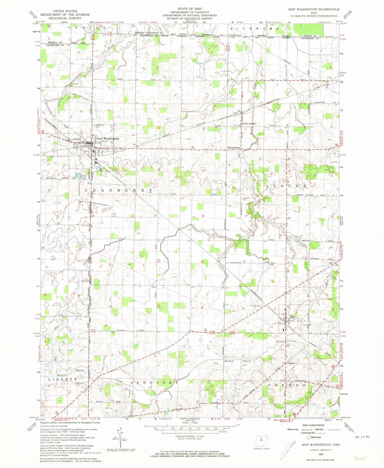 1960 New Washington, OH - Ohio - USGS Topographic Map