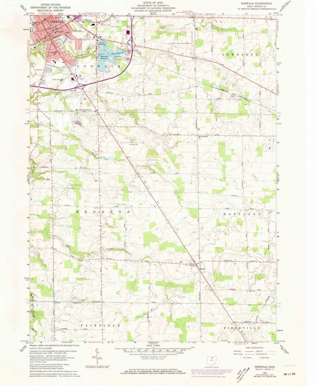1960 Norwalk, OH - Ohio - USGS Topographic Map
