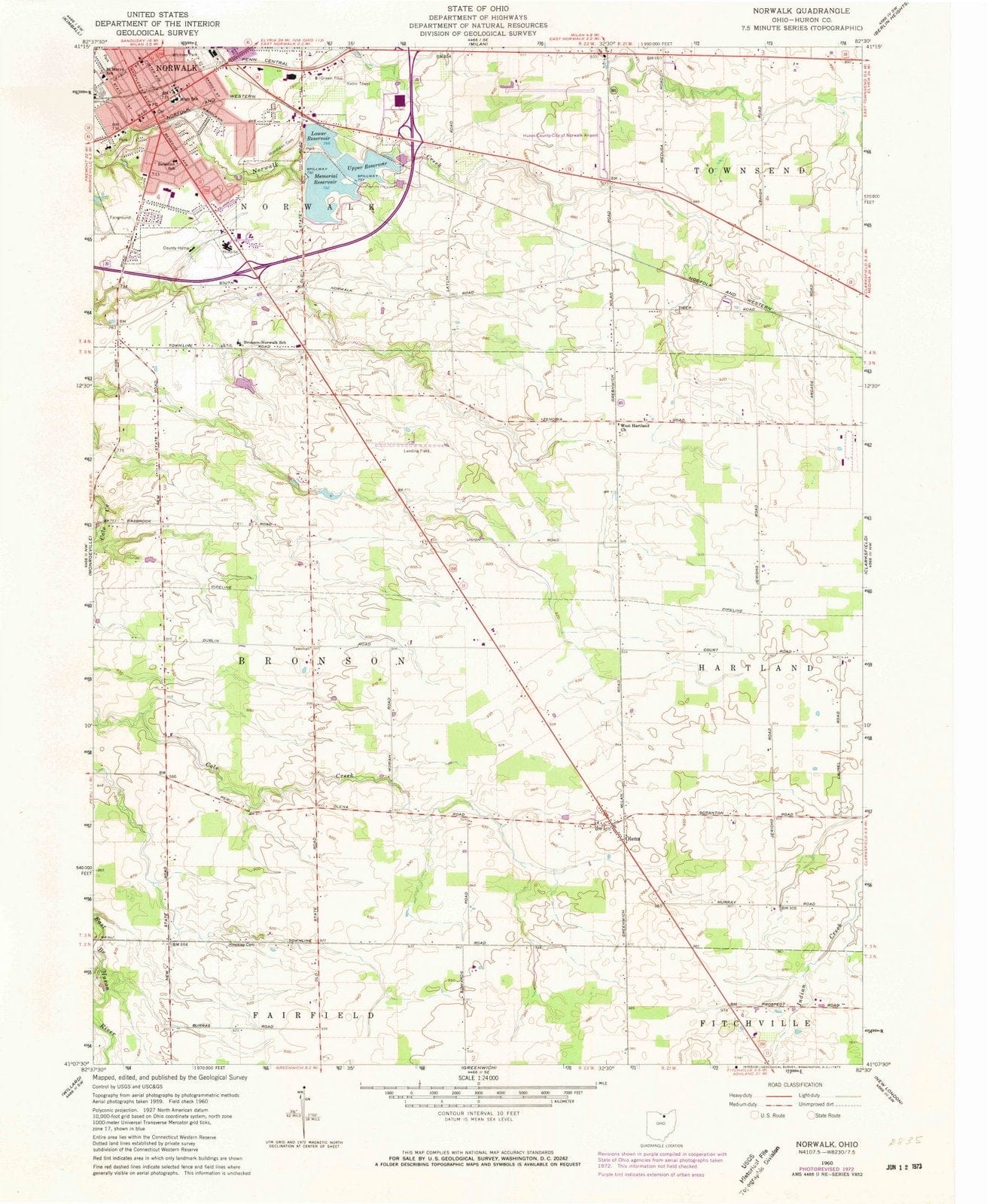 1960 Norwalk, OH - Ohio - USGS Topographic Map
