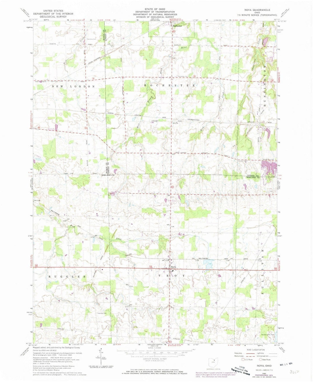 1960 Nova, OH - Ohio - USGS Topographic Map
