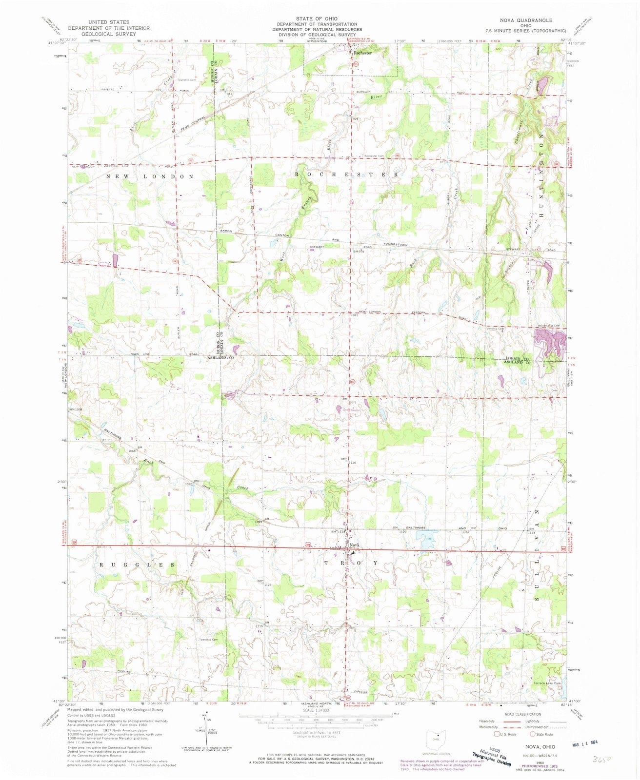 1960 Nova, OH - Ohio - USGS Topographic Map