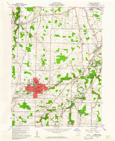 1960 Oberlin, OH - Ohio - USGS Topographic Map