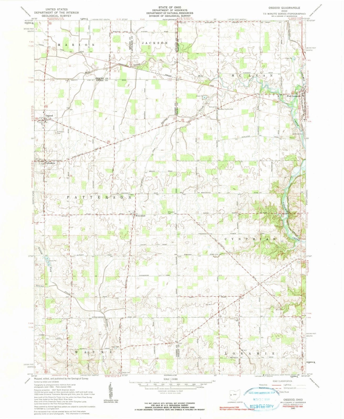 1961 Osgood, OH - Ohio - USGS Topographic Map