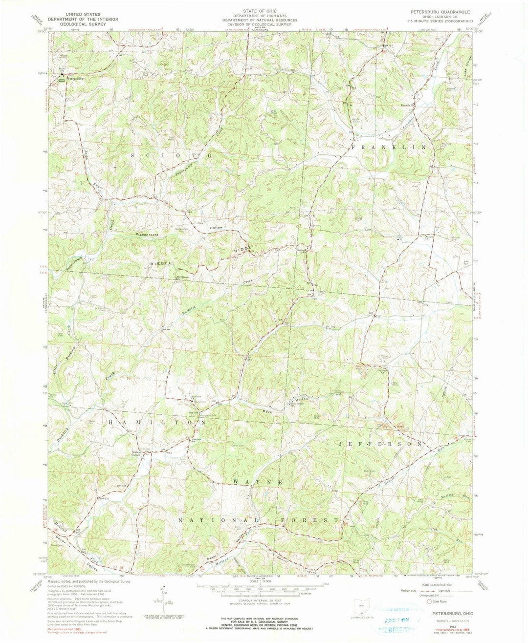 1961 Petersburg, OH - Ohio - USGS Topographic Map