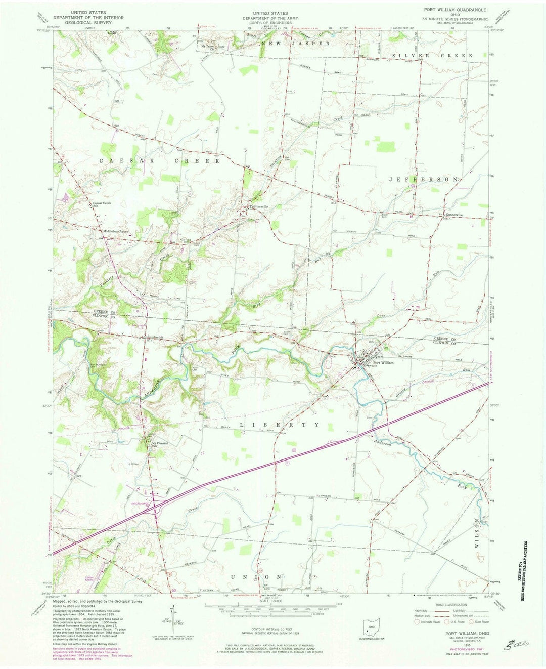 1955 Port William, OH - Ohio - USGS Topographic Map