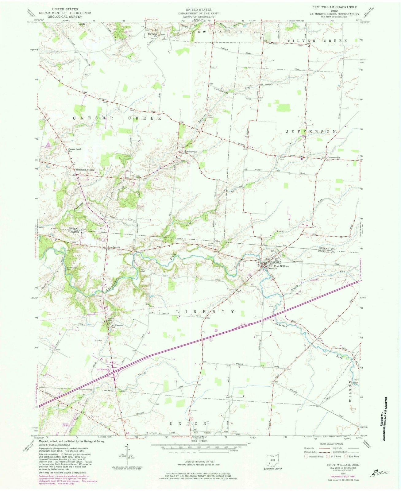 1955 Port William, OH - Ohio - USGS Topographic Map