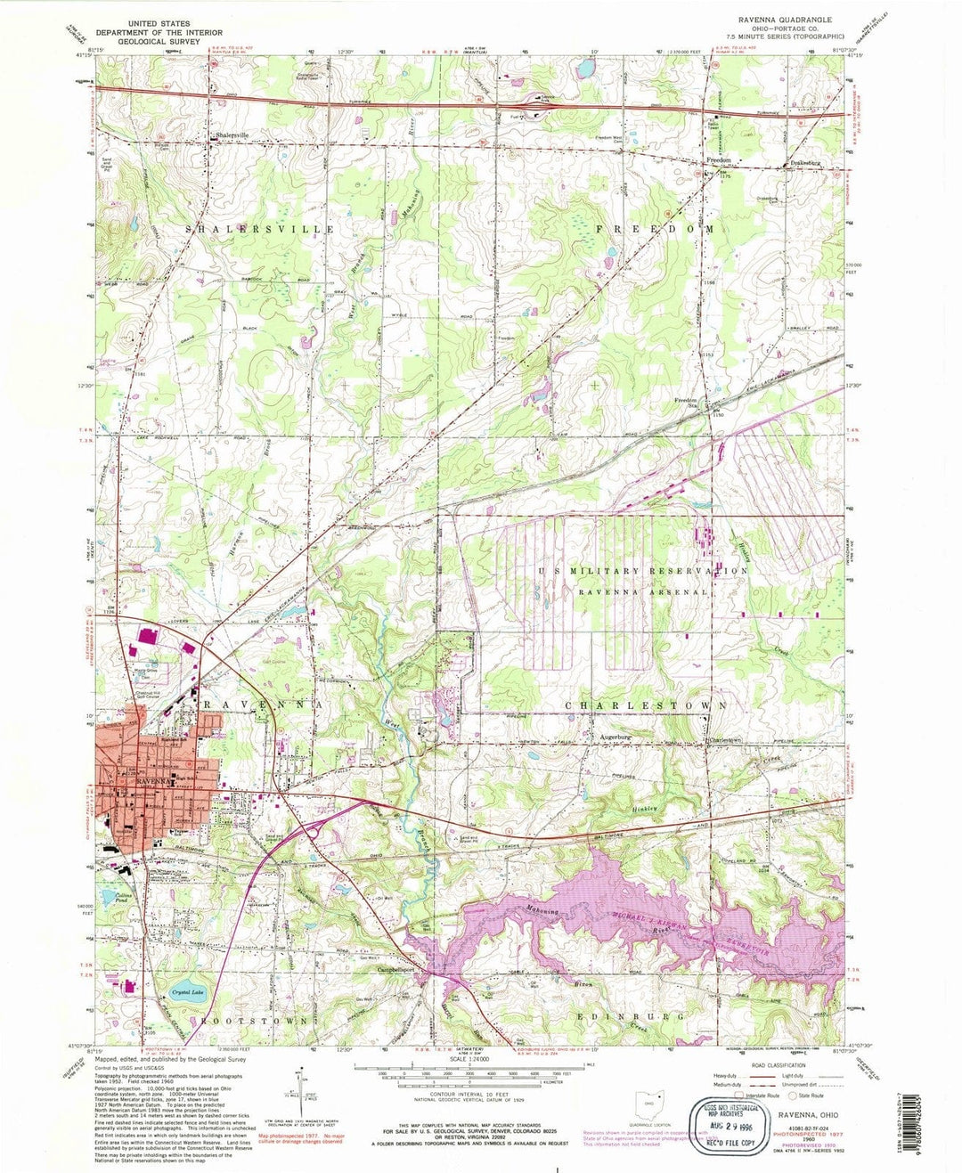 1960 Ravenna, OH - Ohio - USGS Topographic Map