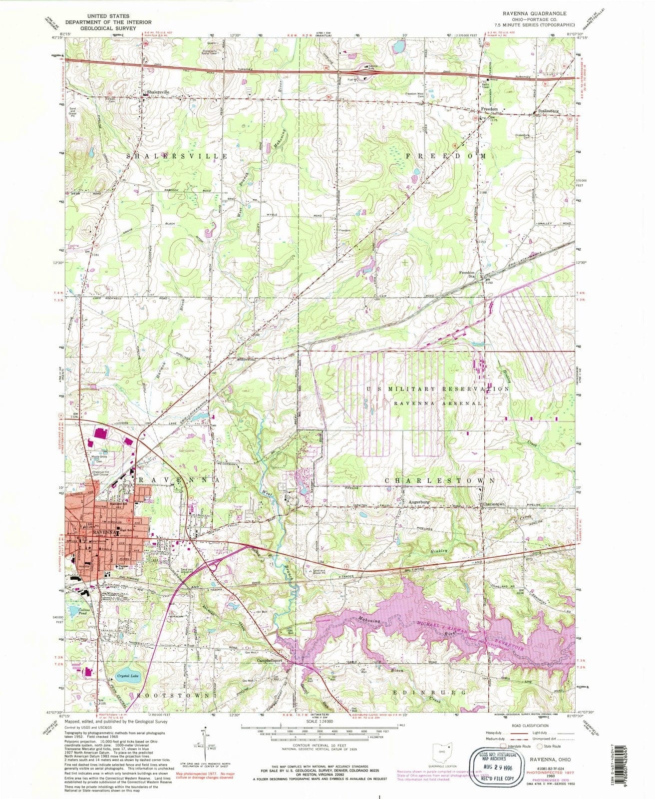 1960 Ravenna, OH - Ohio - USGS Topographic Map