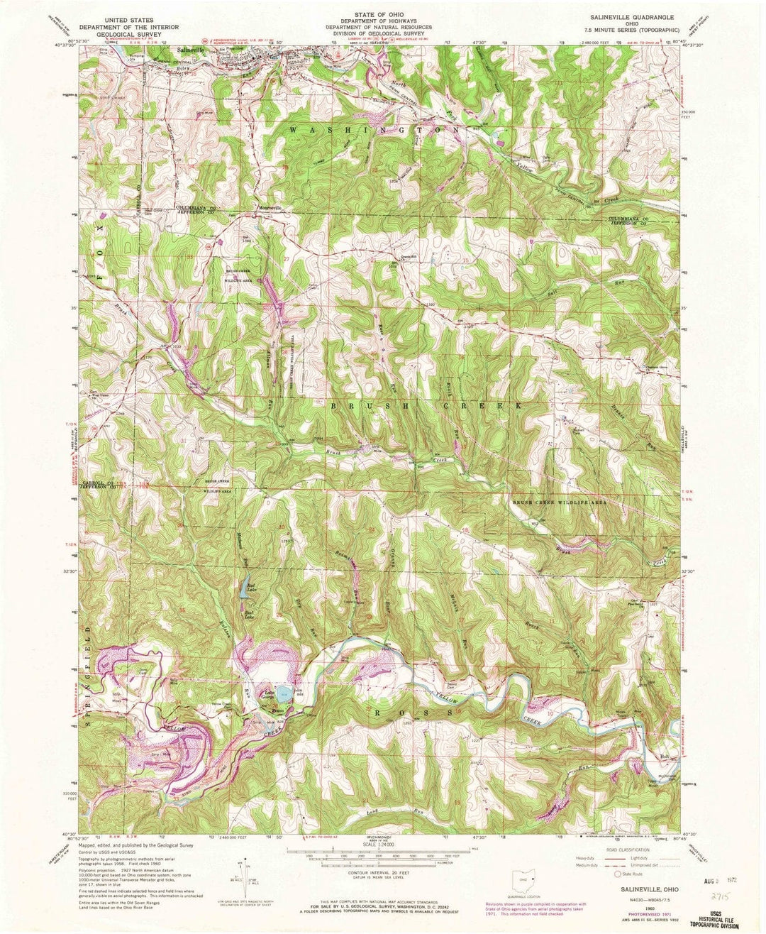 1960 Salineville, OH - Ohio - USGS Topographic Map