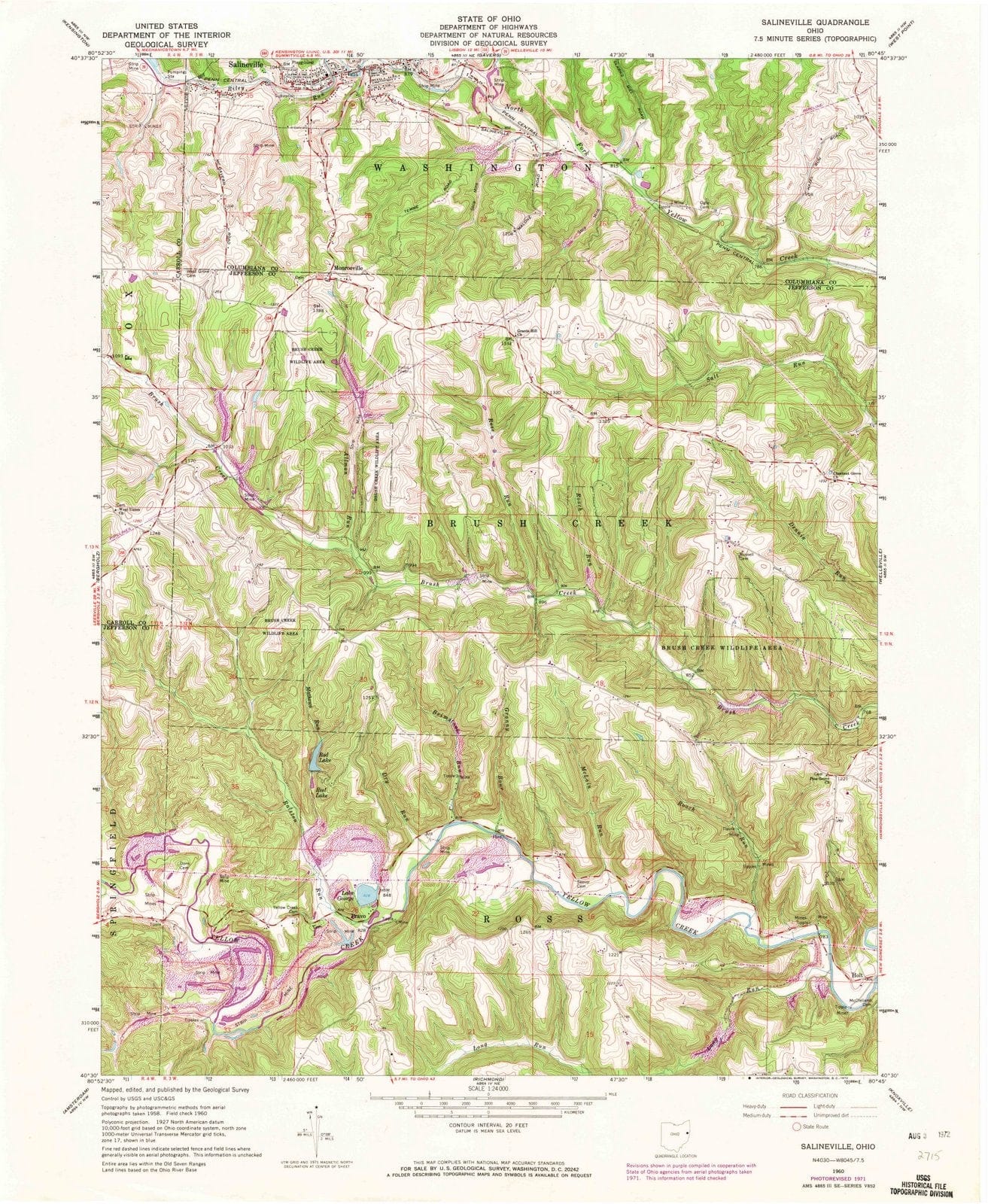 1960 Salineville, OH - Ohio - USGS Topographic Map