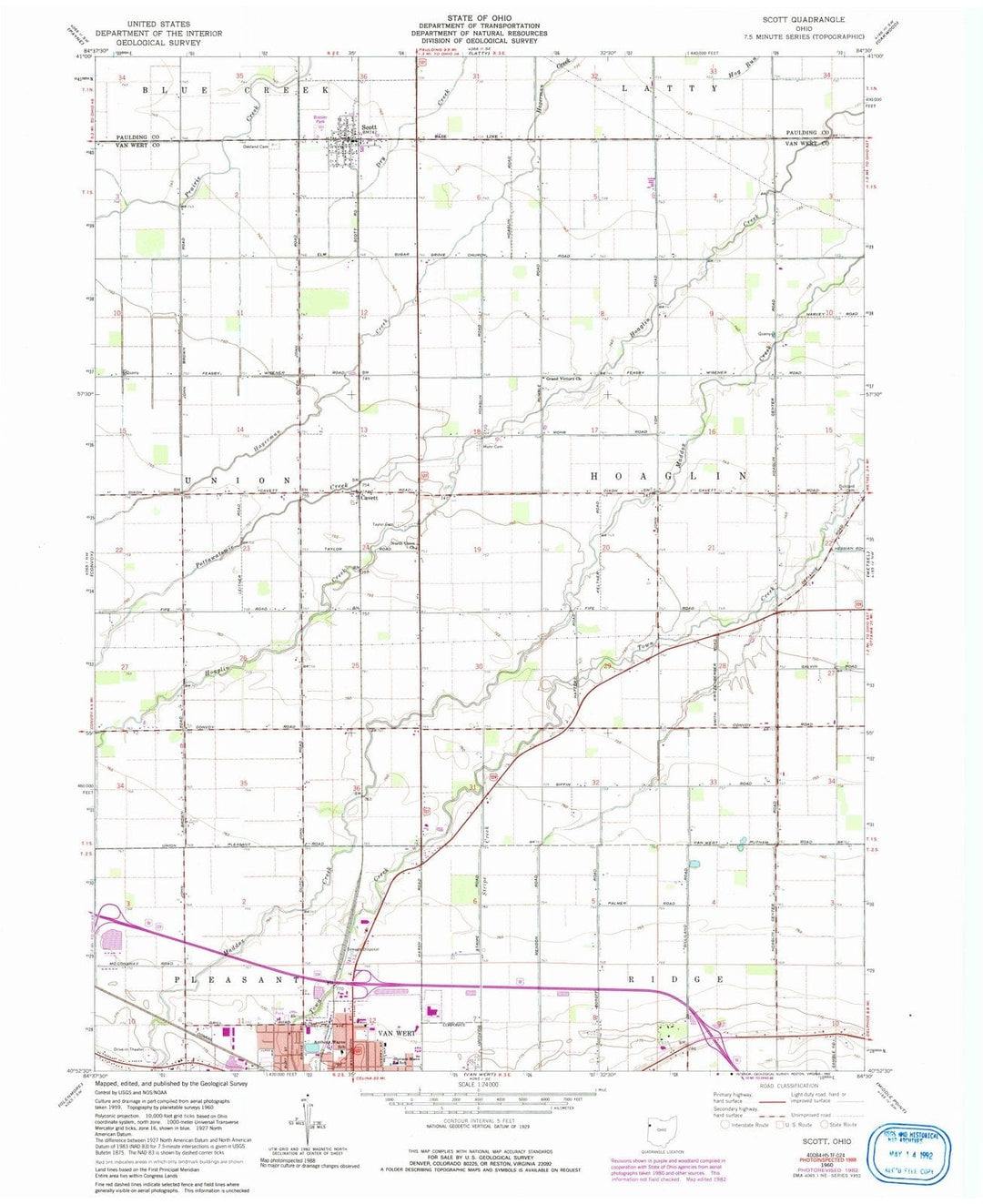 1960 Scott, OH - Ohio - USGS Topographic Map