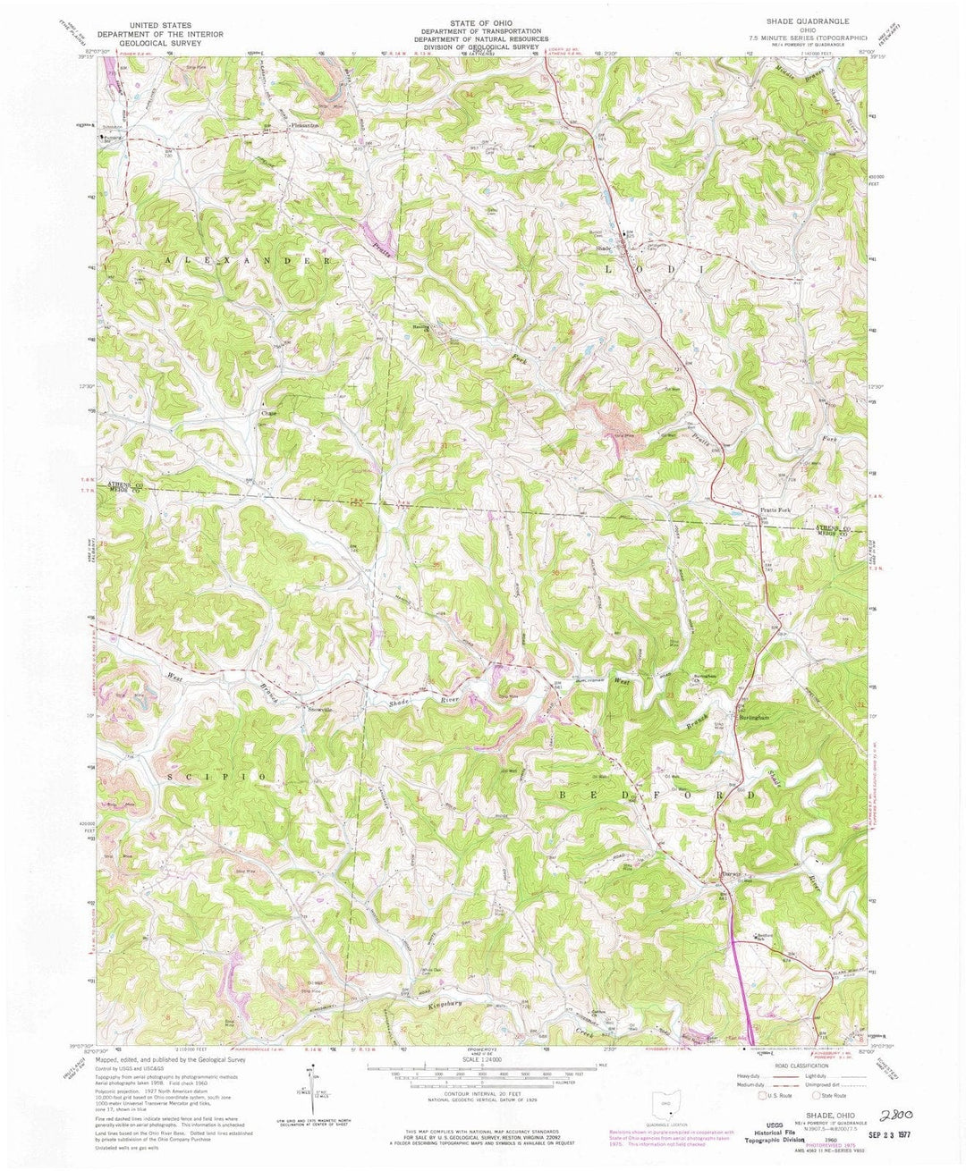 1960 Shade, OH - Ohio - USGS Topographic Map