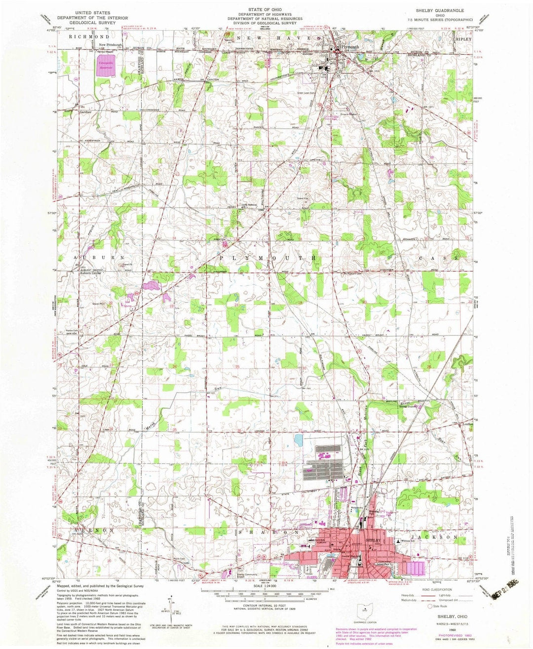 1960 Shelby, OH - Ohio - USGS Topographic Map