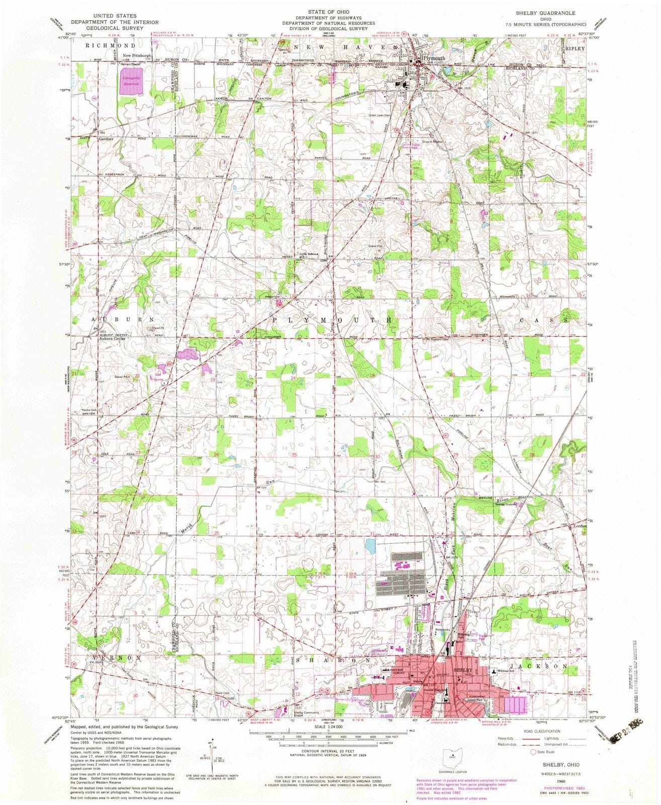 1960 Shelby, OH - Ohio - USGS Topographic Map