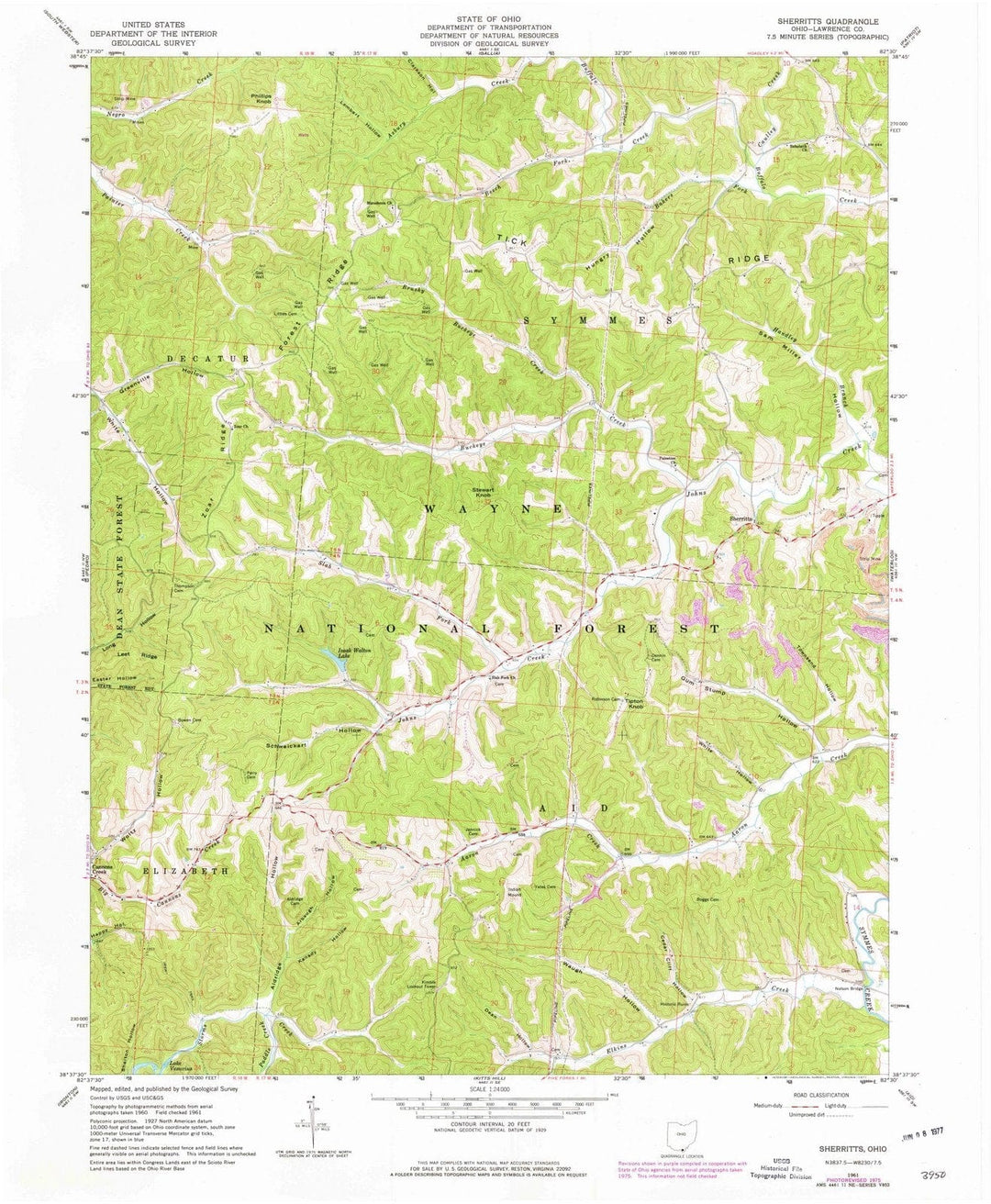 1961 Sherritts, OH - Ohio - USGS Topographic Map