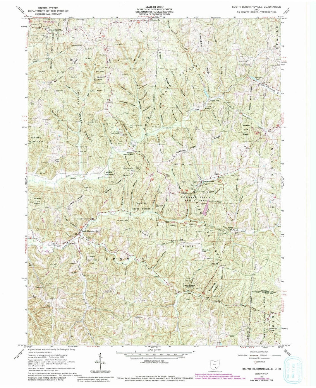 1961 South Bloomingville, OH - Ohio - USGS Topographic Map