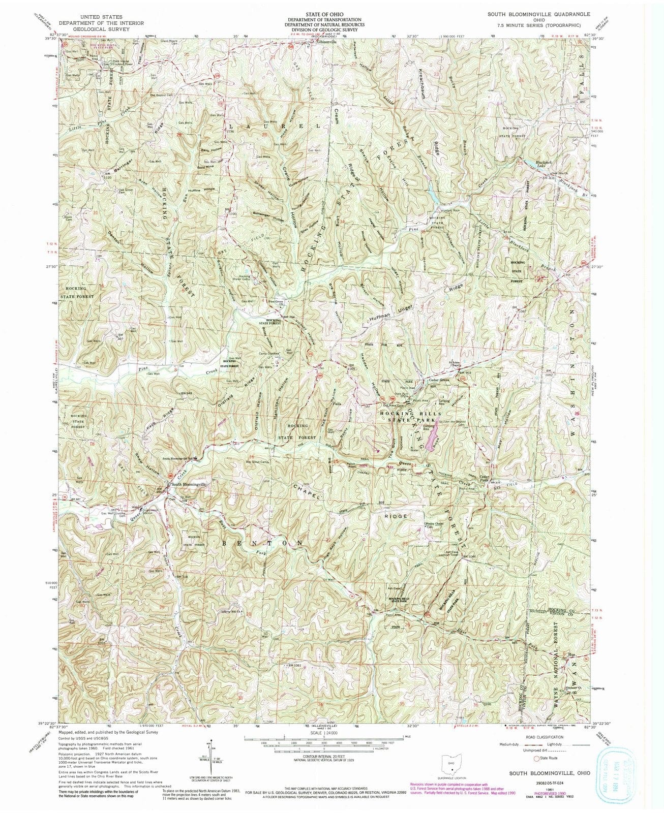 1961 South Bloomingville, OH - Ohio - USGS Topographic Map