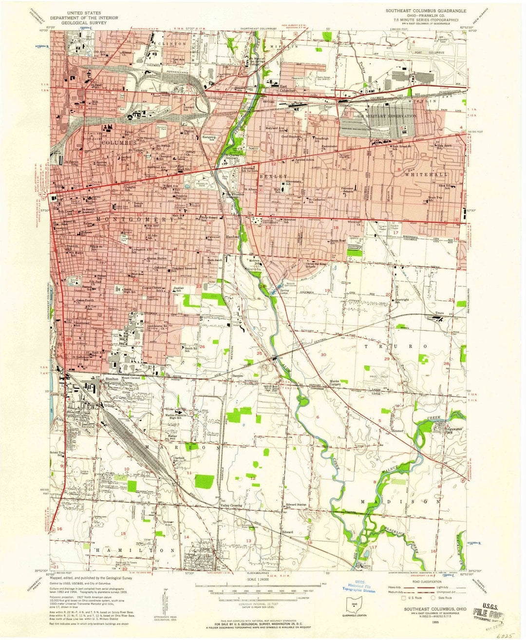 1955 Columbus, OH - Ohio - USGS Topographic Map