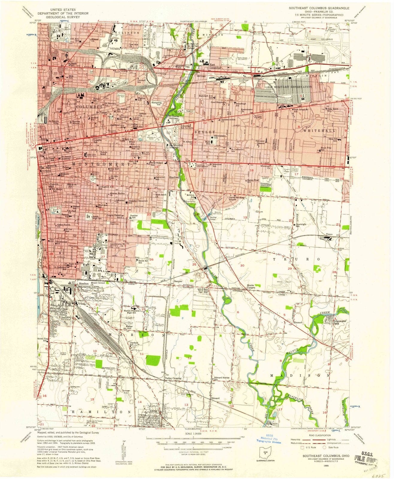 1955 Columbus, OH - Ohio - USGS Topographic Map