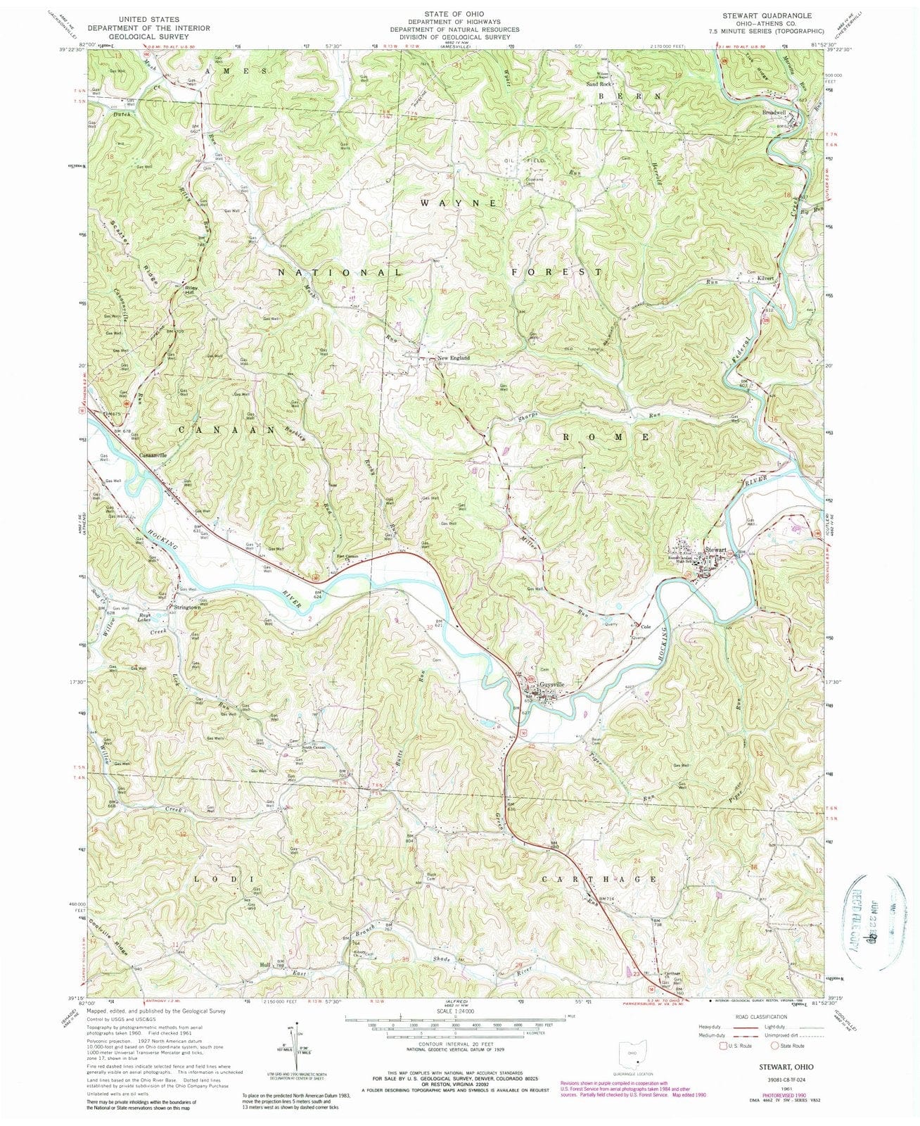 1961 Stewart, OH - Ohio - USGS Topographic Map