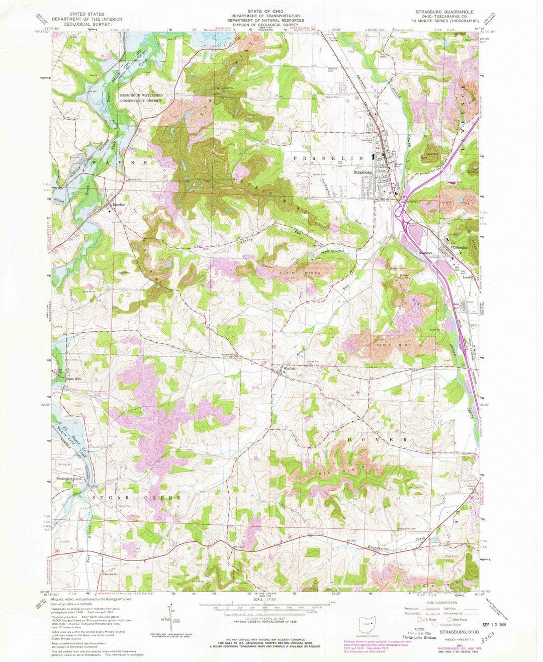 1961 Strasburg, OH - Ohio - USGS Topographic Map