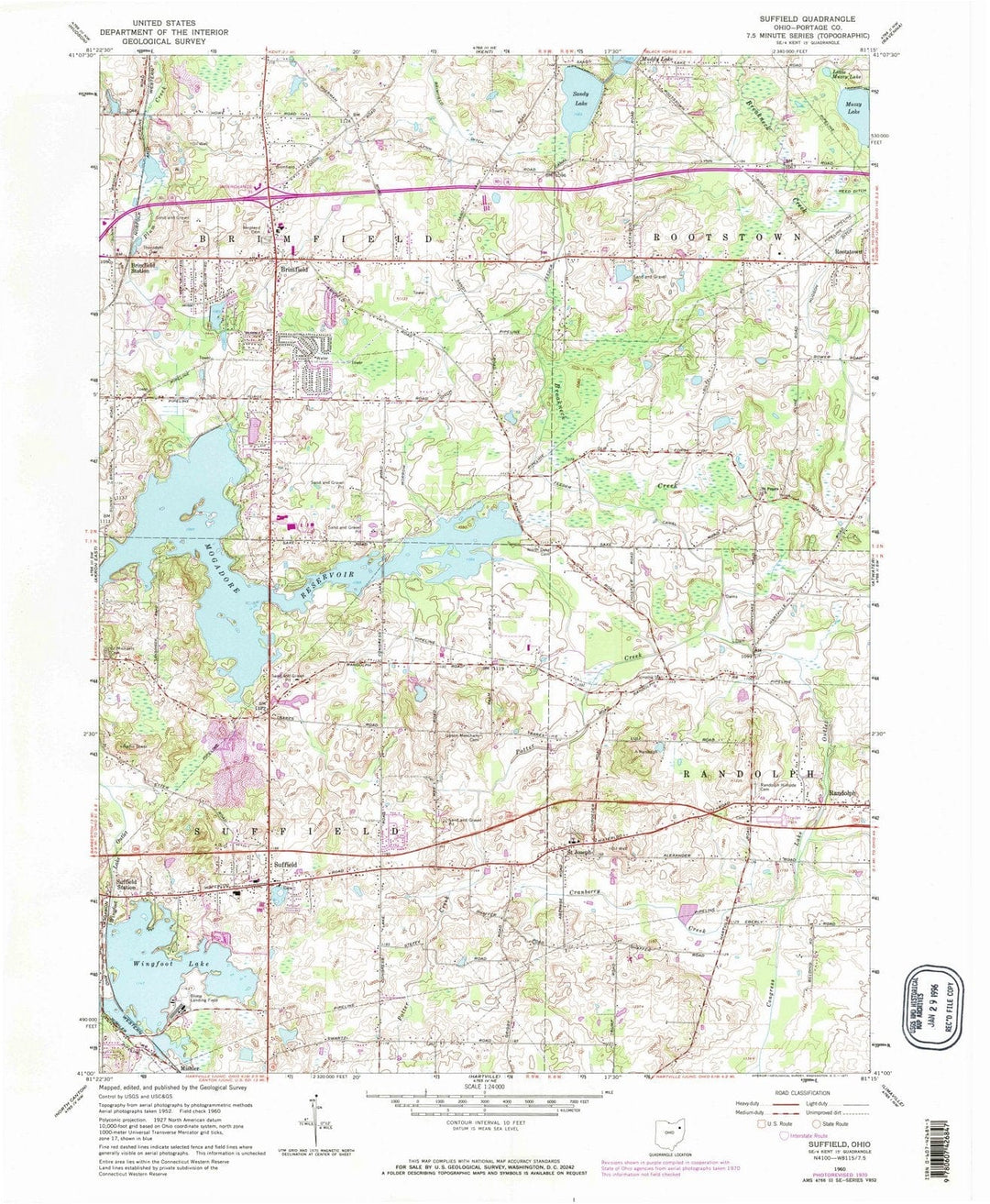 1960 Suffield, OH - Ohio - USGS Topographic Map