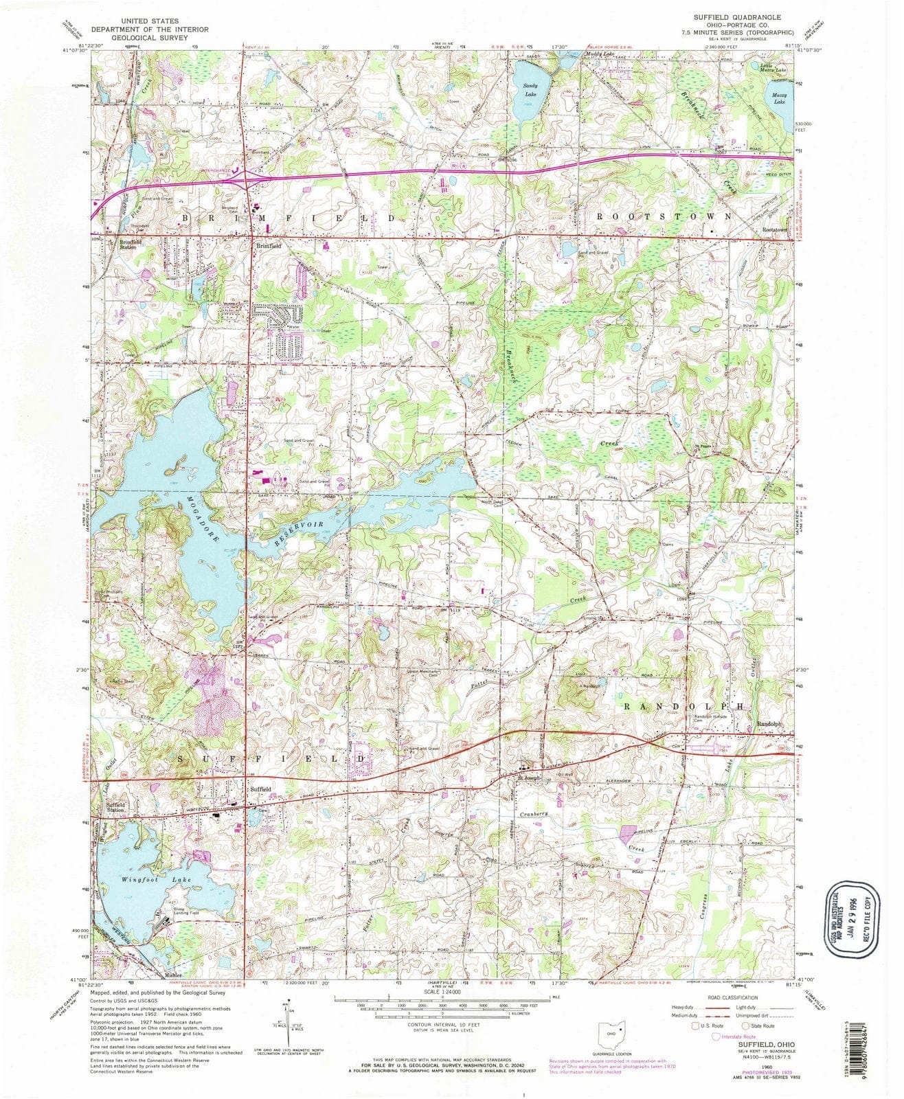 1960 Suffield, OH - Ohio - USGS Topographic Map