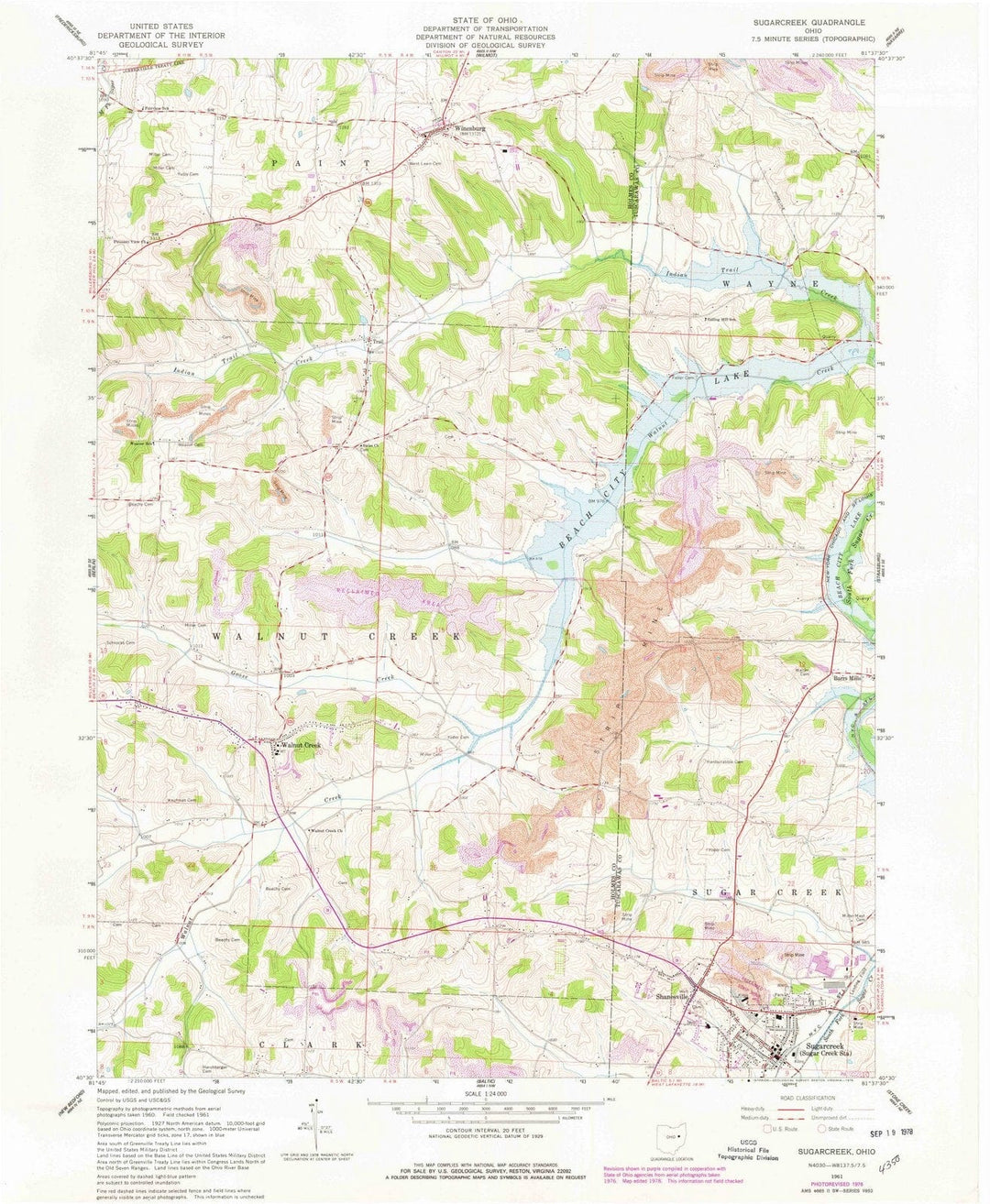 1961 Sugarcreek, OH - Ohio - USGS Topographic Map