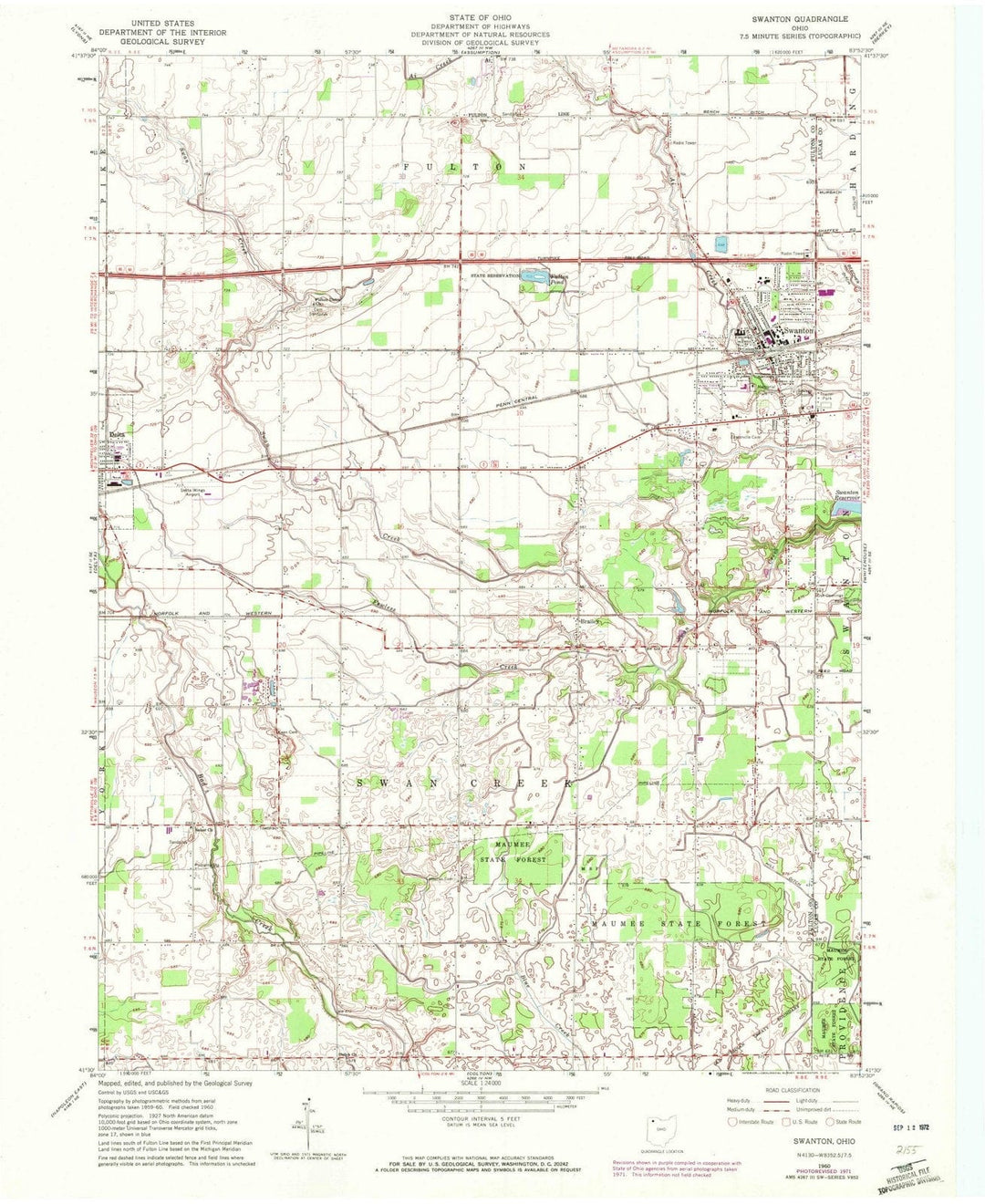 1960 Swanton, OH - Ohio - USGS Topographic Map