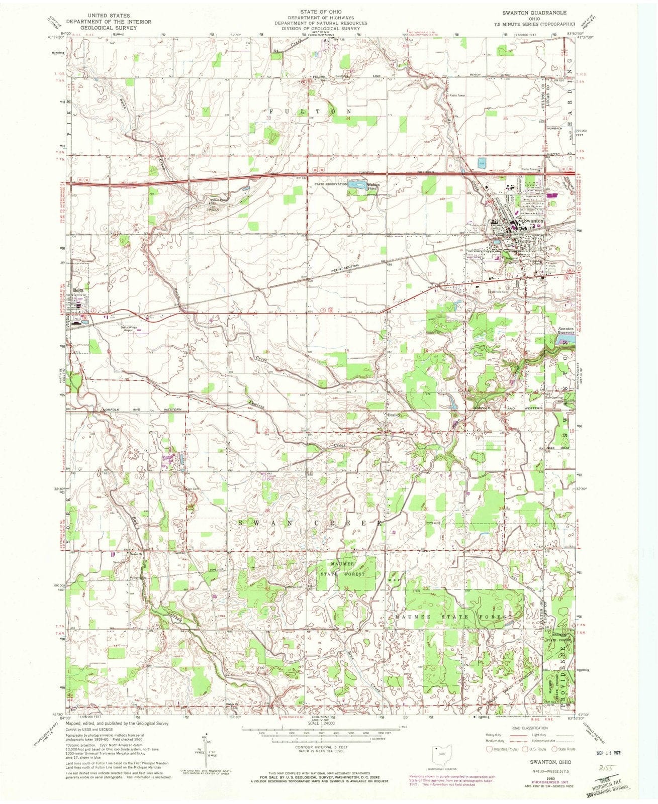 1960 Swanton, OH - Ohio - USGS Topographic Map