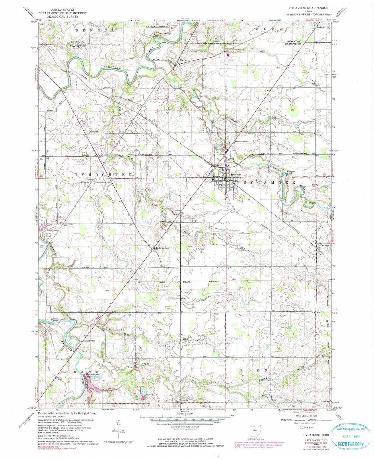 1960 Sycamore, OH - Ohio - USGS Topographic Map
