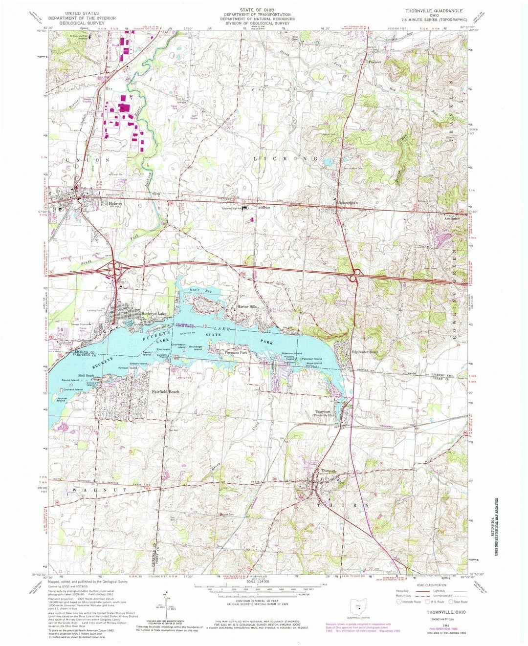 1961 Thornville, OH - Ohio - USGS Topographic Map