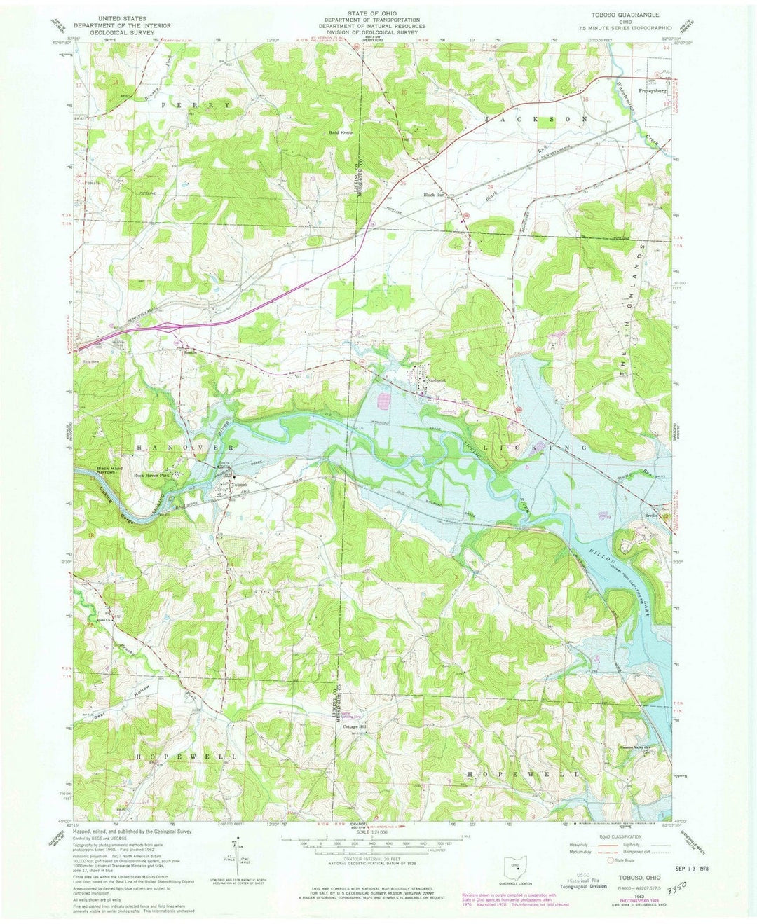 1962 Toboso, OH - Ohio - USGS Topographic Map