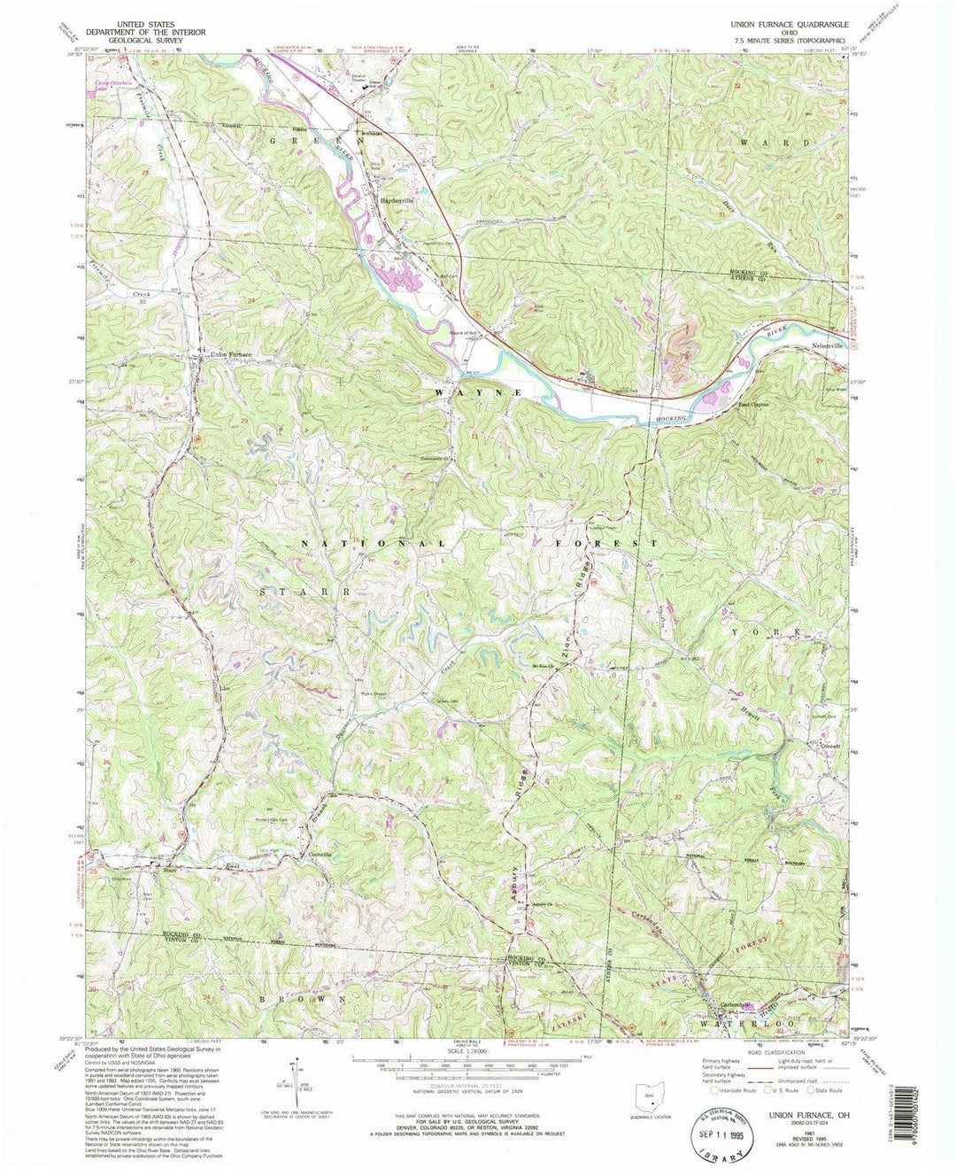 1961 Union, OH - Ohio - USGS Topographic Map