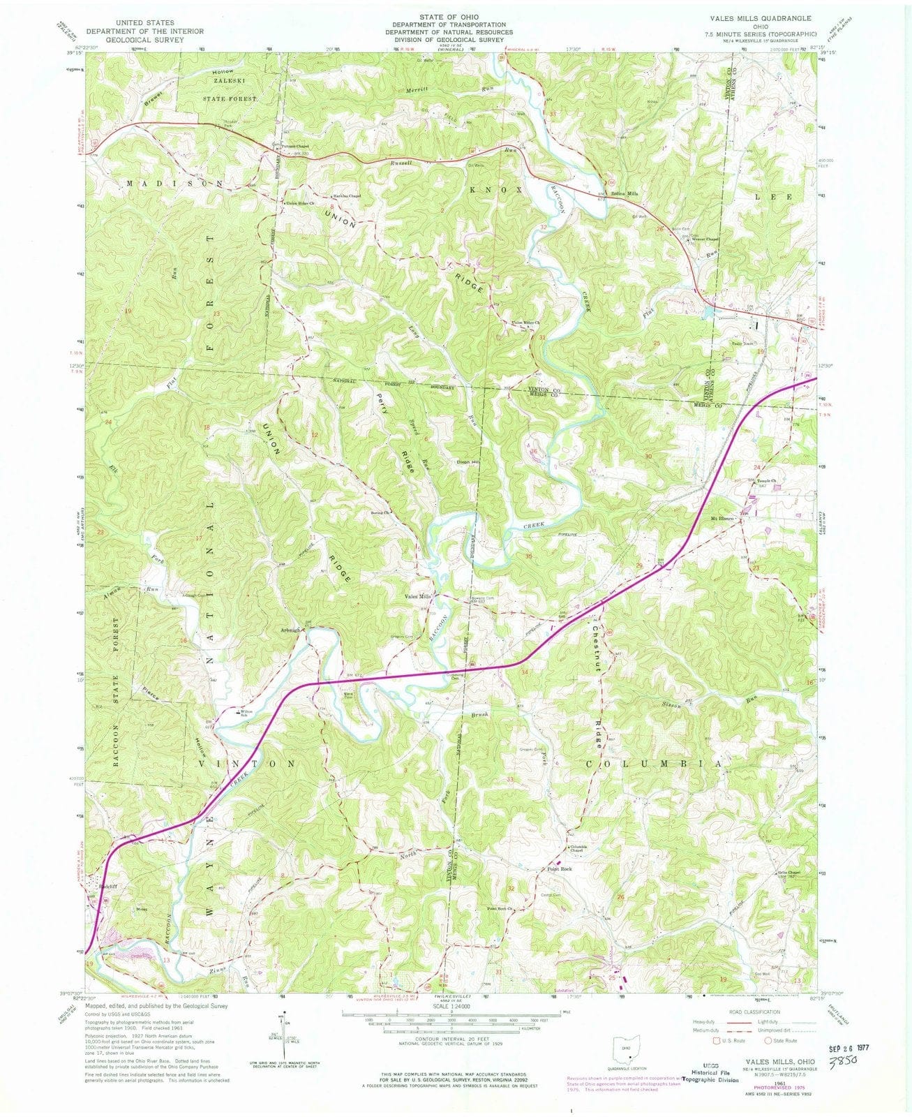 1961 Vales Mills, OH - Ohio - USGS Topographic Map