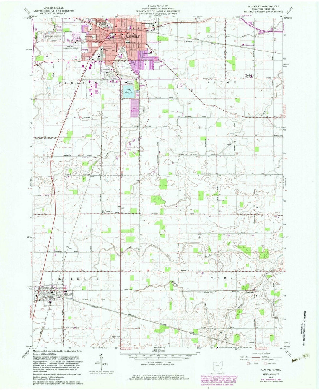 1960 Van Wert, OH - Ohio - USGS Topographic Map