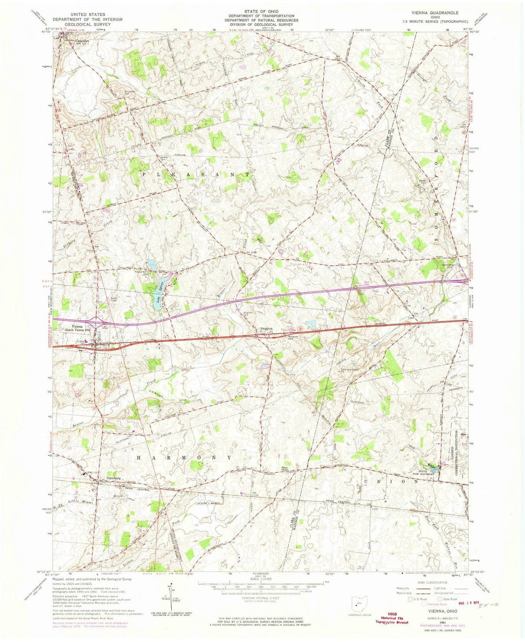 1961 Vienna, OH - Ohio - USGS Topographic Map