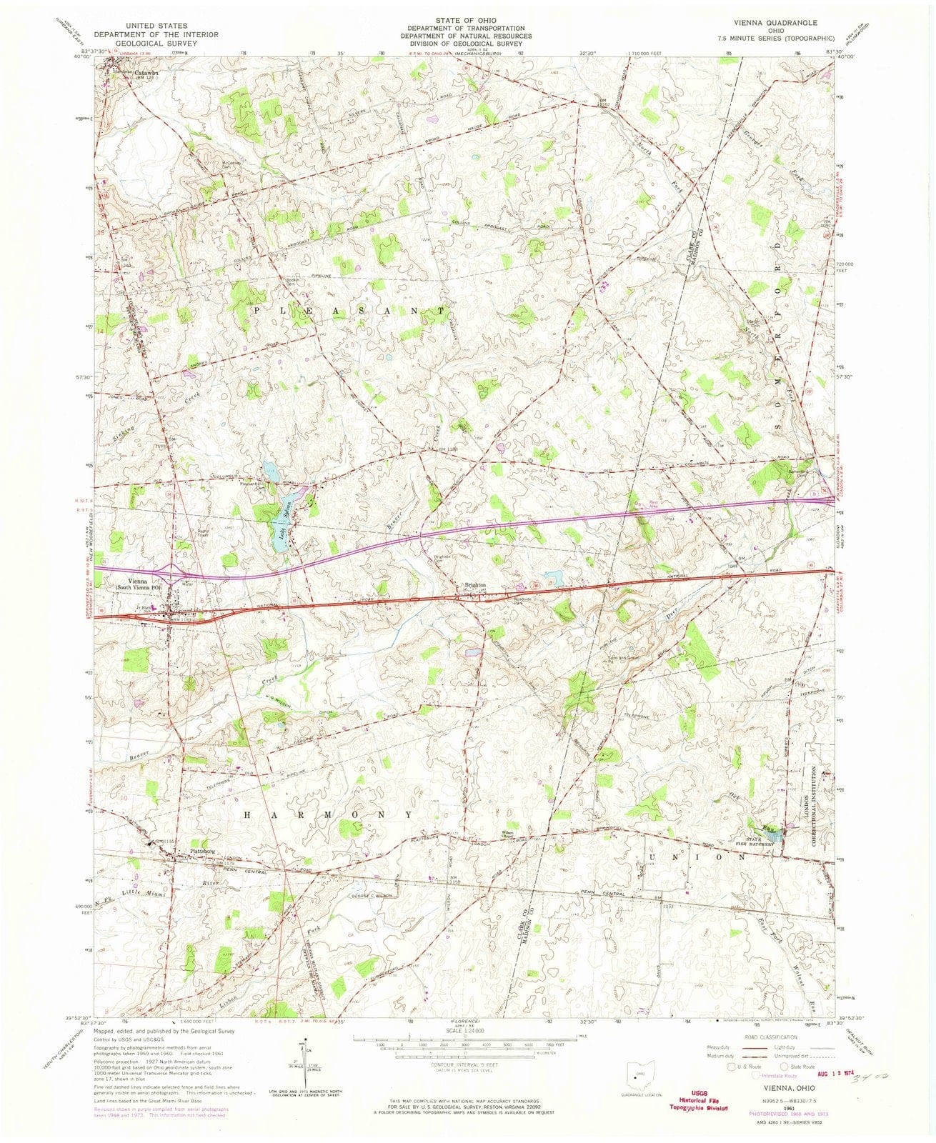 1961 Vienna, OH - Ohio - USGS Topographic Map
