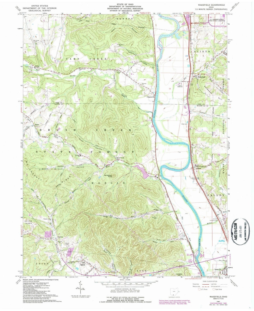 1961 Wakefield, OH - Ohio - USGS Topographic Map