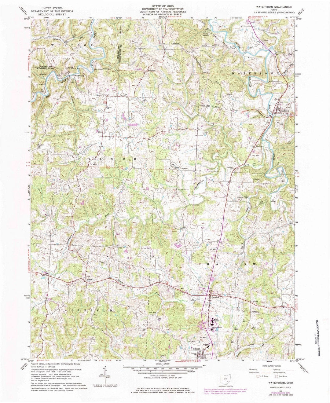 1960 Watertown, OH - Ohio - USGS Topographic Map