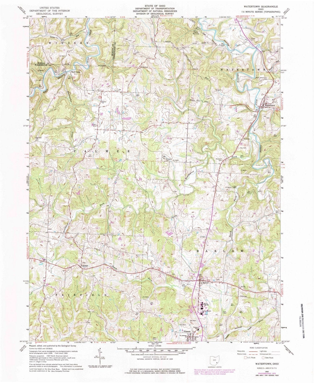 1960 Watertown, OH - Ohio - USGS Topographic Map