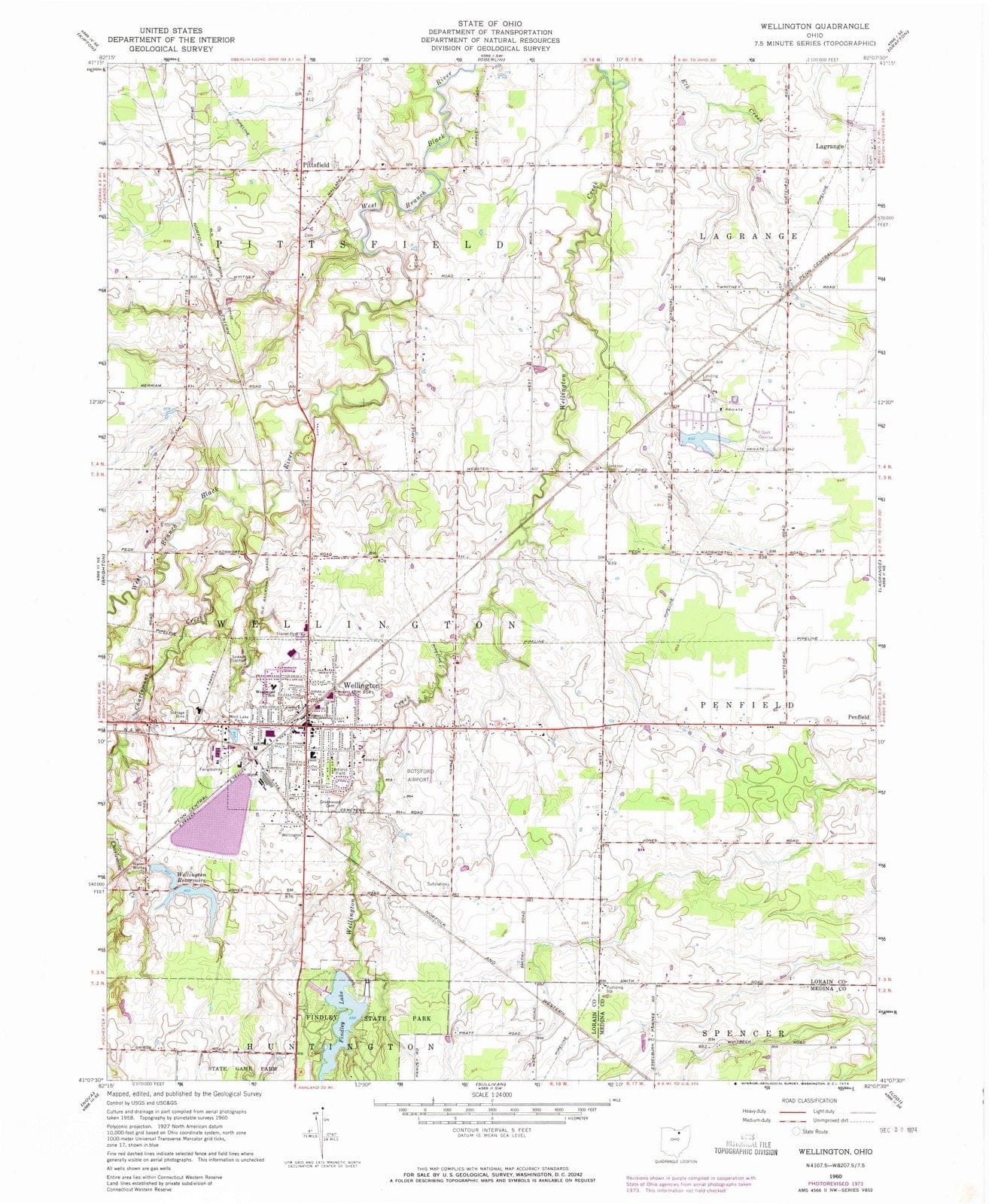 1960 Wellington, OH - Ohio - USGS Topographic Map