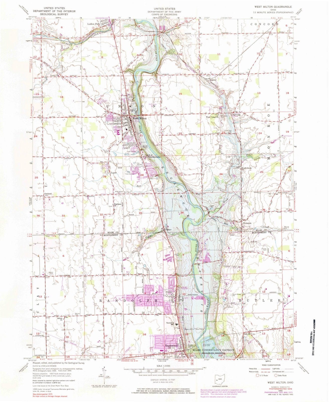 1955 West Milton, OH - Ohio - USGS Topographic Map