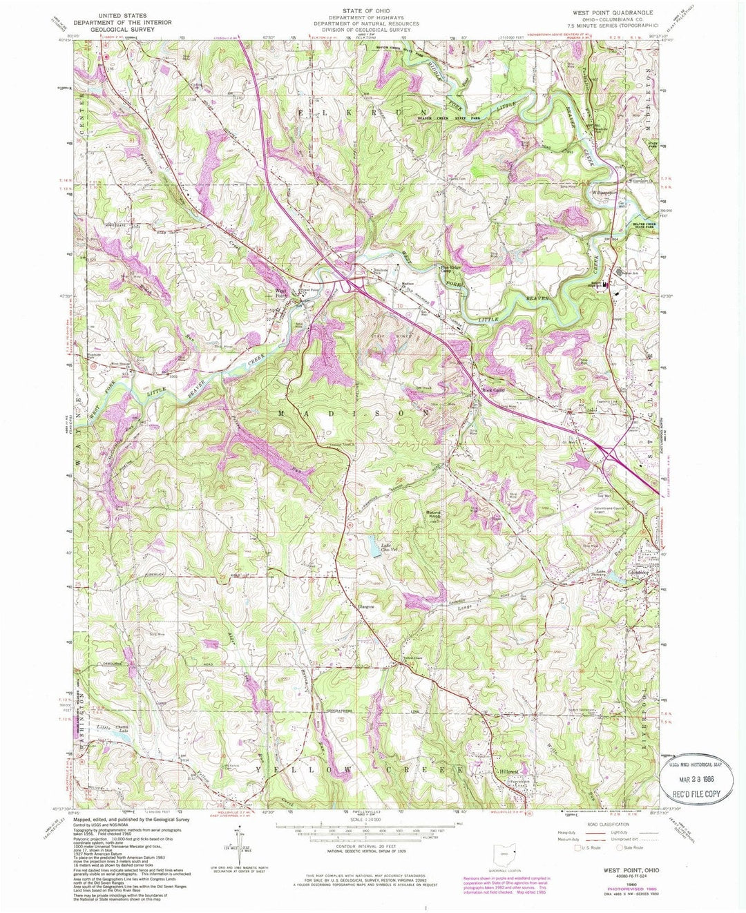 1960 West Point, OH - Ohio - USGS Topographic Map