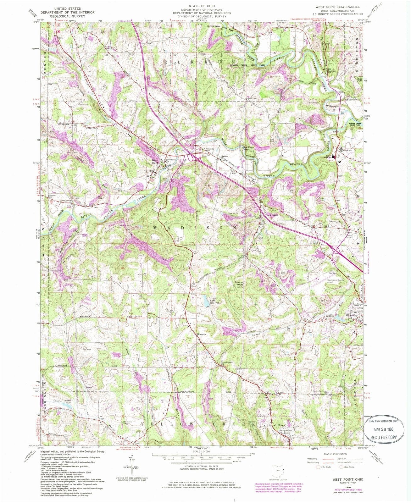 1960 West Point, OH - Ohio - USGS Topographic Map