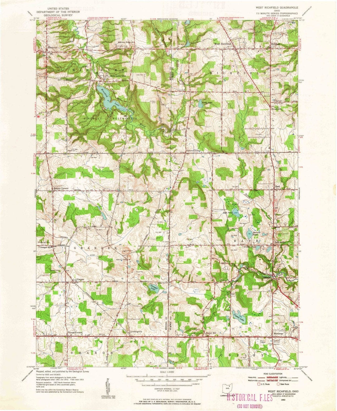 1953 West Richfield, OH - Ohio - USGS Topographic Map