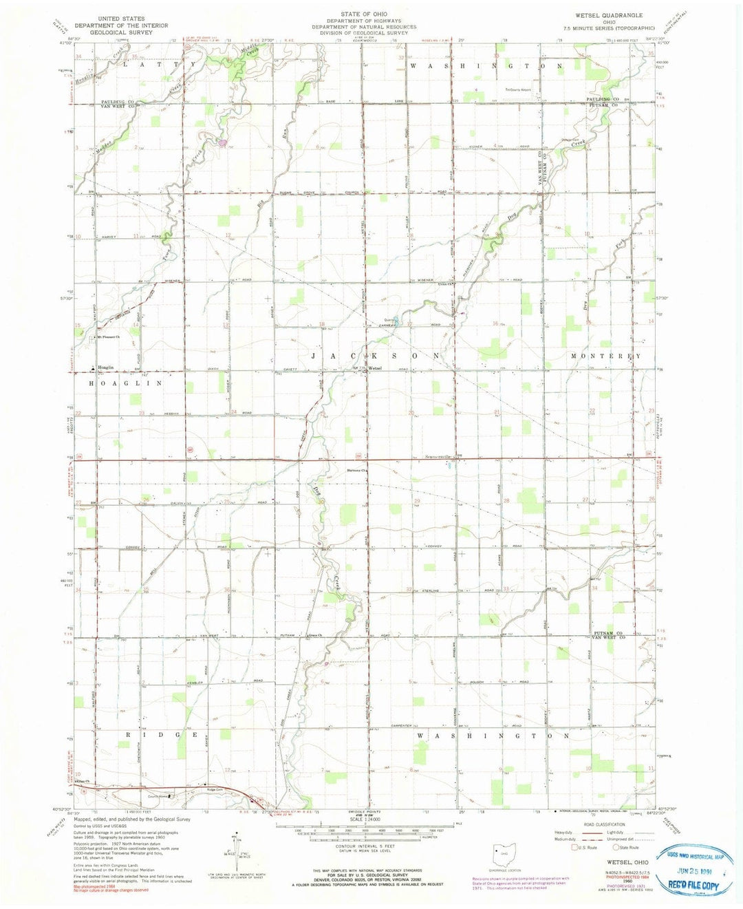 1960 Wetsel, OH - Ohio - USGS Topographic Map
