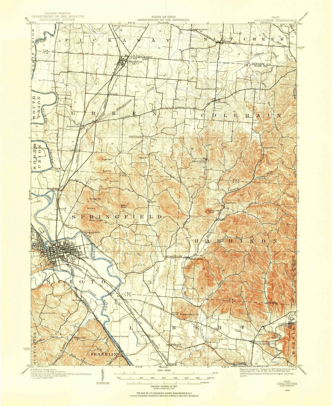 1906 Chillicothe, OH - Ohio - USGS Topographic Map